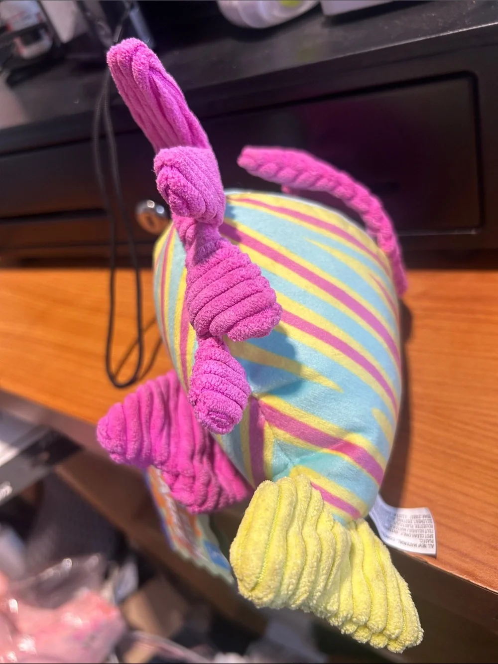 Bark Aqua & Hot Pink Plush Fish Toy